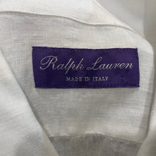 Load image into Gallery viewer, Vintage Men's Ralph Lauren Purple Label White Linen L/S Shirt Sz M Made in Italy - OOAK