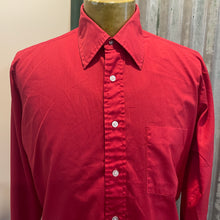 Load image into Gallery viewer, 1970's Vintage Men's Red L/S Shirt Formal Sz L - OOAK