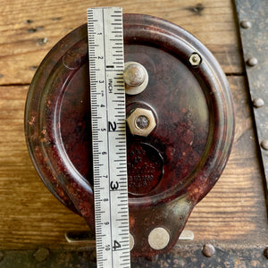 Vintage Bakelite Brass Fishing Reel with Two Handles Rustic Coastal Beach House Decor - OOAK