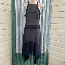 Load image into Gallery viewer, Black Sheer Chiffon Dress Long Sleeveless Zipper Closure Lined Sz 10 - OOAK - Phoenix Menswear