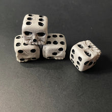 Load image into Gallery viewer, Black &amp; White Skull Dice Set of 4 Resin - Phoenix Menswear