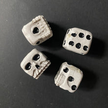 Load image into Gallery viewer, Black &amp; White Skull Dice Set of 4 Resin - Phoenix Menswear
