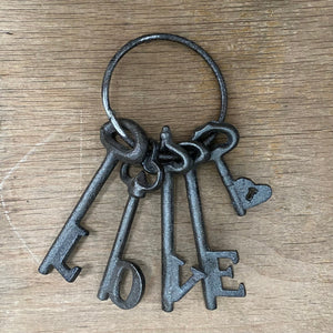 Cast Iron Hanging 'Love' Keys - Phoenix Menswear