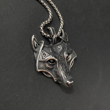 Load image into Gallery viewer, Celtic Wolf Head Pendant on Chain Necklace - Phoenix Menswear