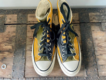 Load image into Gallery viewer, Converse High Top Chuck Taylor All Stars Multi - Tone Patchwork Mustard Green Men's Sz 7 - OOAK - Phoenix Menswear