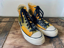 Load image into Gallery viewer, Converse High Top Chuck Taylor All Stars Multi - Tone Patchwork Mustard Green Men's Sz 7 - OOAK - Phoenix Menswear