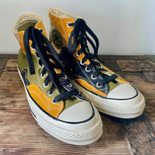 Load image into Gallery viewer, Converse High Top Chuck Taylor All Stars Multi - Tone Patchwork Mustard Green Men's Sz 7 - OOAK - Phoenix Menswear