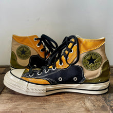 Load image into Gallery viewer, Converse High Top Chuck Taylor All Stars Multi - Tone Patchwork Mustard Green Men's Sz 7 - OOAK - Phoenix Menswear