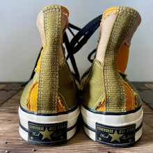 Load image into Gallery viewer, Converse High Top Chuck Taylor All Stars Multi - Tone Patchwork Mustard Green Men's Sz 7 - OOAK - Phoenix Menswear