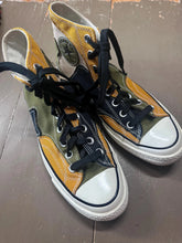 Load image into Gallery viewer, Converse High Top Chuck Taylor All Stars Multi - Tone Patchwork Mustard Green Men's Sz 7 - OOAK - Phoenix Menswear