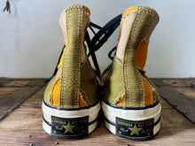 Load image into Gallery viewer, Converse High Top Chuck Taylor All Stars Multi - Tone Patchwork Mustard Green Men's Sz 7 - OOAK - Phoenix Menswear
