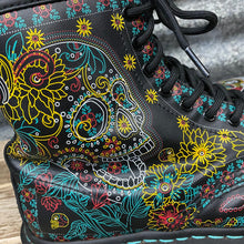 Load image into Gallery viewer, Doc Martens &#39;1460 Skull&#39; Leather 8 - hole Boots Day of the Dead Sz Mens US 9 - Womens US 10 - OOAK - Phoenix Menswear