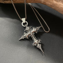 Load image into Gallery viewer, Double Sided Gothic Crucifix Pendant on Chain Necklace - Phoenix Menswear