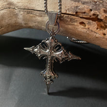 Load image into Gallery viewer, Double Sided Gothic Crucifix Pendant on Chain Necklace - Phoenix Menswear