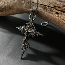 Load image into Gallery viewer, Double Sided Gothic Crucifix Pendant on Chain Necklace - Phoenix Menswear