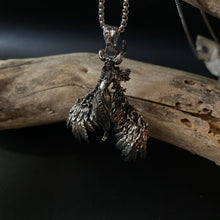 Load image into Gallery viewer, Feather Winged Goddess Pendant on Chain Necklace - Phoenix Menswear