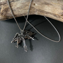 Load image into Gallery viewer, Gothic Cross with Wings Pendant on Chain Necklace - Phoenix Menswear