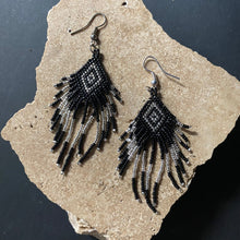 Load image into Gallery viewer, Hand Beaded Earrings - Black - Phoenix Menswear