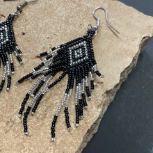 Load image into Gallery viewer, Hand Beaded Earrings - Black - Phoenix Menswear