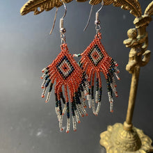 Load image into Gallery viewer, Hand Beaded Earrings - Orange - Phoenix Menswear