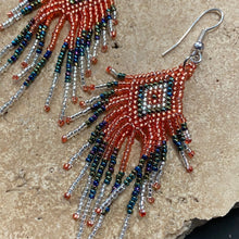 Load image into Gallery viewer, Hand Beaded Earrings - Orange - Phoenix Menswear