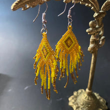 Load image into Gallery viewer, Hand Beaded Earrings - Yellow - Phoenix Menswear