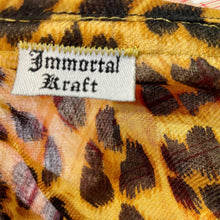 Load image into Gallery viewer, Immortal Kraft Duster Animal Print Leopard Gold Trim Beads Boho One Size XL - OOAK zz - Phoenix Menswear