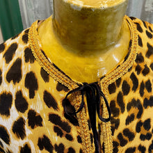 Load image into Gallery viewer, Immortal Kraft Duster Animal Print Leopard Gold Trim Beads Boho One Size XL - OOAK zz - Phoenix Menswear