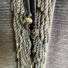 Load image into Gallery viewer, Immortal Kraft Duster Boho Hooded Fringed Charcoal Grey Beaded Kimono Jacket OOAK zz - Phoenix Menswear