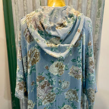 Load image into Gallery viewer, Immortal Kraft Duster Hoodie Blue Floral Pockets Tassels Fringe Boho SZ XXL - OOAK zz - Phoenix Menswear
