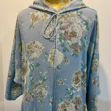 Load image into Gallery viewer, Immortal Kraft Duster Hoodie Blue Floral Pockets Tassels Fringe Boho SZ XXL - OOAK zz - Phoenix Menswear
