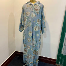 Load image into Gallery viewer, Immortal Kraft Duster Hoodie Blue Floral Pockets Tassels Fringe Boho SZ XXL - OOAK zz - Phoenix Menswear
