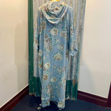 Load image into Gallery viewer, Immortal Kraft Duster Hoodie Blue Floral Pockets Tassels Fringe Boho SZ XXL - OOAK zz - Phoenix Menswear