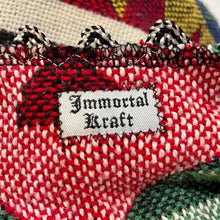 Load image into Gallery viewer, Immortal Kraft Duster Vintage Upcycled Guatemalan Fabric Rainbow Colours Pockets Fringe Zig Zag Boho One Size - OOAK zz - Phoenix Menswear
