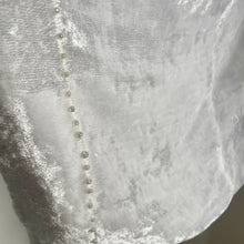 Load image into Gallery viewer, Immortal Kraft Duster Vintage Upcycled Ivory Crushed Velvet Pockets White Seed Beads Braided Rope Boho One Size - OOAK zz - Phoenix Menswear