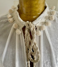 Load image into Gallery viewer, Immortal Kraft Duster Vintage Upcycled Ivory Crushed Velvet Pockets White Seed Beads Braided Rope Boho One Size - OOAK zz - Phoenix Menswear