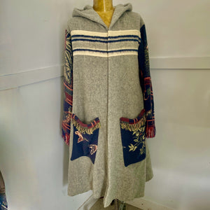 Immortal Kraft Upcycled Blanket Heavy Coat Jacket Winter Sz L - OOAK - Phoenix Menswear