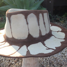 Load image into Gallery viewer, Immortal Kraft Wool Hand Painted Hat Cream Brown SZ XS - OOAK zz - Phoenix Menswear