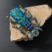 Load image into Gallery viewer, Large Beetle Brooch - Blue - Phoenix Menswear