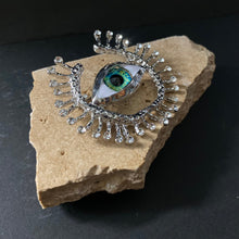 Load image into Gallery viewer, Large Eye Brooch - Silver - Phoenix Menswear