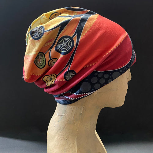 Lightweight Fabric Slouchy Beanie - Tree Print - Phoenix Menswear