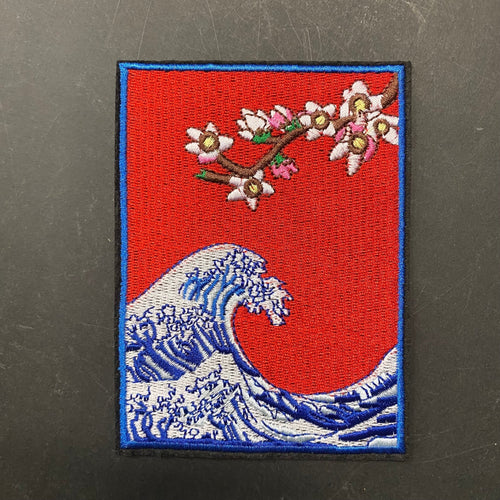 Patch - Japanese Wave and Cherry Blossom - Phoenix Menswear