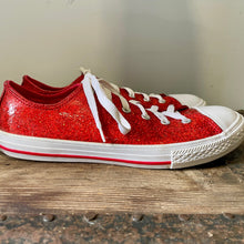 Load image into Gallery viewer, Red Glitter Converse All Stars - Sz 6 - Women's 8 - OOAK - Phoenix Menswear
