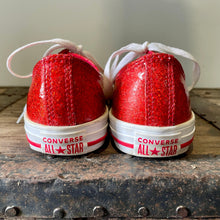 Load image into Gallery viewer, Red Glitter Converse All Stars - Sz 6 - Women's 8 - OOAK - Phoenix Menswear