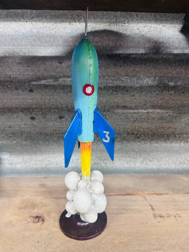 Rocket Shooting out of Clouds - Cast Iron - Phoenix Menswear