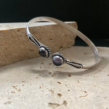 Load image into Gallery viewer, Silver Cuff Bracelet with Purple Stones - Phoenix Menswear