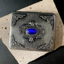 Load image into Gallery viewer, Silver Hold - All Tin Ornate with Blue Stone - Phoenix Menswear