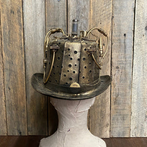 Steampunk Top Hat Gold w/ Lights and Goggles - Phoenix Menswear