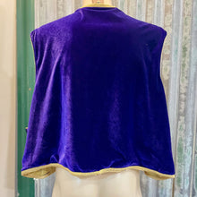 Load image into Gallery viewer, Vintage 1970's Handmade Royal Purple Velvet Waistcoat Gold Beaded Embellishments Sz 3XL - OOAK - Phoenix Menswear