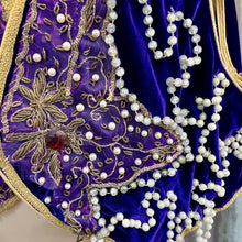 Load image into Gallery viewer, Vintage 1970's Handmade Royal Purple Velvet Waistcoat Gold Beaded Embellishments Sz 3XL - OOAK - Phoenix Menswear